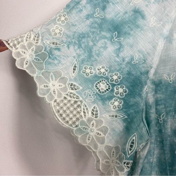 Anthropologie tie dye embroidered lace blouse - Picture 7 of 10